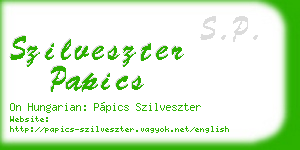 szilveszter papics business card
