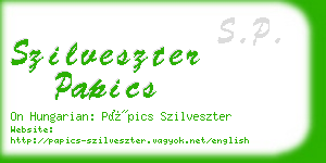 szilveszter papics business card